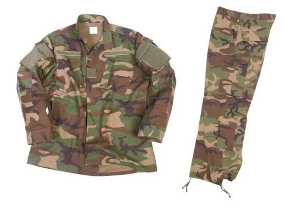 カーモのプリーツをつけられた軍の用品類、袖のポケットが付いている砂漠のカムフラージュのユニフォーム