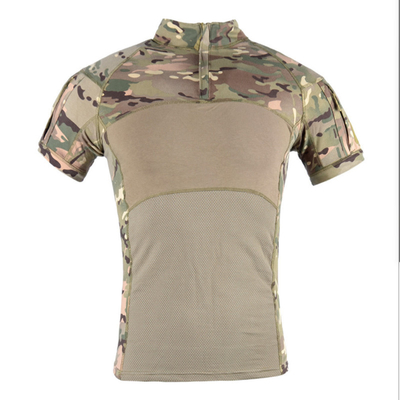 首の軍の軍隊のワイシャツのあたりの軍の戦術的な摩耗CPカーモの100%の綿ワイシャツ
