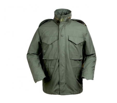 編まれた質の防風の軍のジャケットのオリーブ色の軍隊のジャケット220g-270g