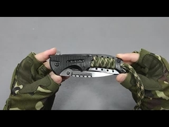 卸売 オーダーメイド OEM 屋外キャンプ 狩猟 プラスチック ハンドルロープ 黒鋼刃 折りたたみ ポケット
