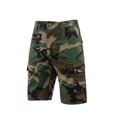 品質  Woven Military Men Tactical Short Pants OEM Waterproof Woodland Camo 工場