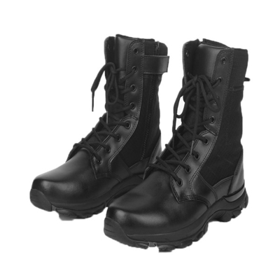 戦術的な屋外ギヤ本革の戦術的で黒いブーツ8&quot;高さの軍隊の防水ブーツ