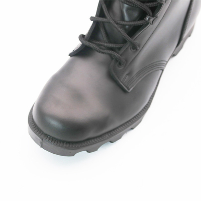 戦闘の戦術的なブーツの本革の黒いブーツの人のゴム製足底6&quot; 8&quot;高さ