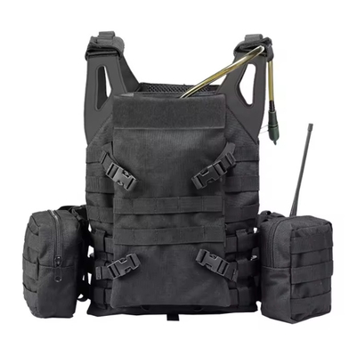 タクティコ 黒い革 肩こり モール ポケット プレート キャリア 訓練 ウォーターバッグ付き戦術背心