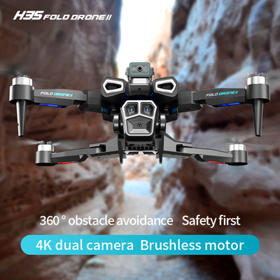 プロ 4K HD ESC デュアルカメラ ミニ ドローン H35 ブレスレス オプティカル フロー WIFI クアドコプター 障害物回避 リモコン