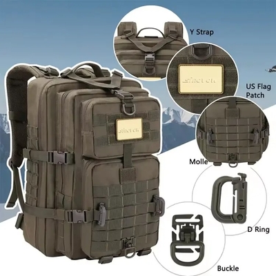 山岳登山 徒歩 戦術バッグ ジム スポーツ インテリア ザイパー ポケット 600D ポリエステル 旅行 収納 戦術 バックパック