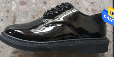 牛革黒い光沢がある形式的な靴のゴム製Outsoleの陸軍将校の靴