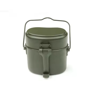 戦術食堂 オリーブ緑色 アルミケトル 3点 ランチボックス 戦術屋外用品