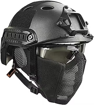 タクティカルヘルメット 折りたたむ耳保護と組み合わせた 半面網膜マスクとガラスセット