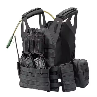 黒い革の肩袋 プレートキャリア 訓練用水袋付き戦術背心