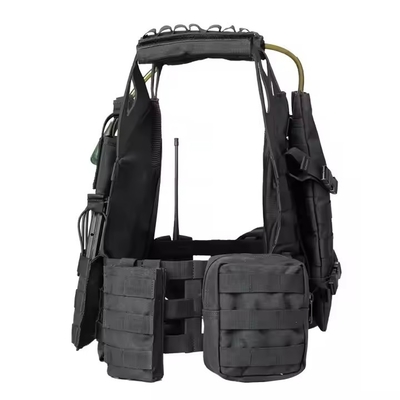 黒い革の肩袋 プレートキャリア 訓練用水袋付き戦術背心