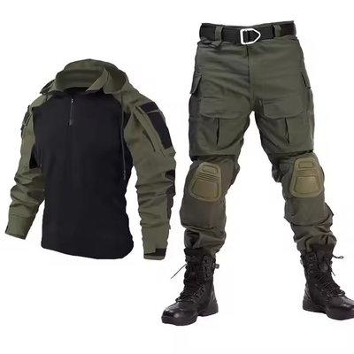 カモフラージュ タクティカル 防護服 フード 透気 訓練 青虫 シャツ パンツ