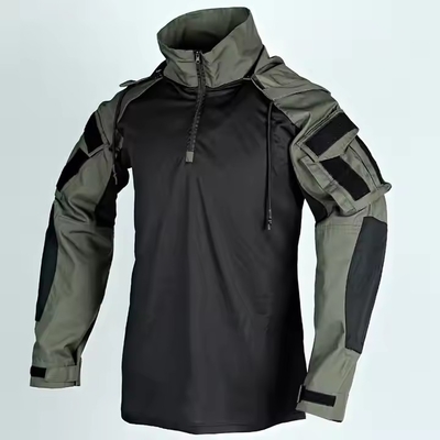カモフラージュ タクティカル 防護服 フード 透気 訓練 青虫 シャツ パンツ